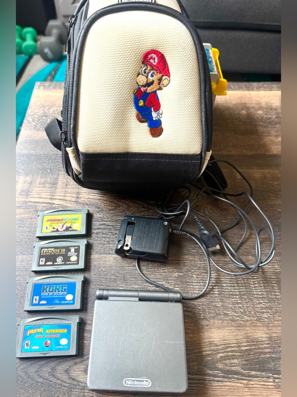 Nintendo Game Boy Advance SP with Mario Carry Case and 4 Games